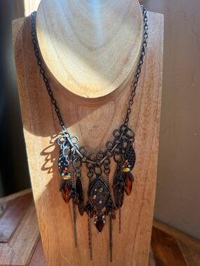 You and I design steampunk Metal chain punk edgy Necklace